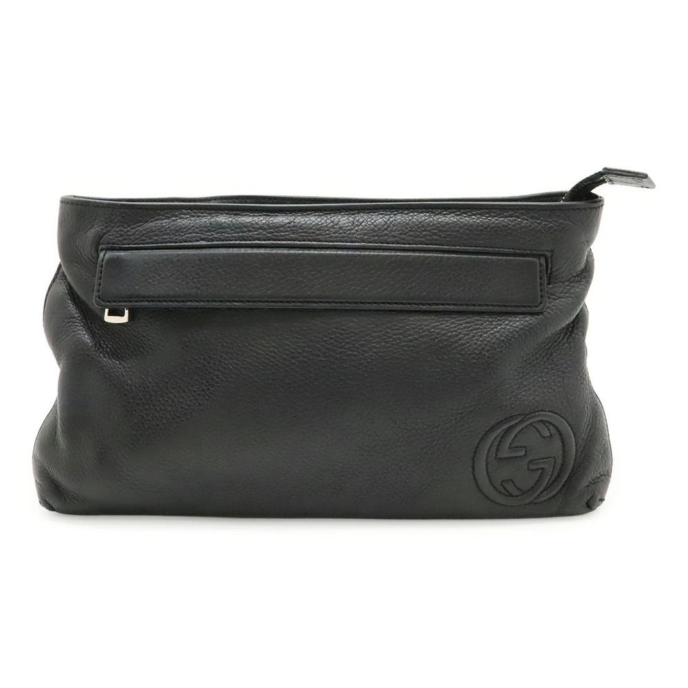 Gucci Soho Interlocking G Body Bag Waist Shoulder Leather Black